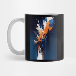 Navy Blue and Orange Mug